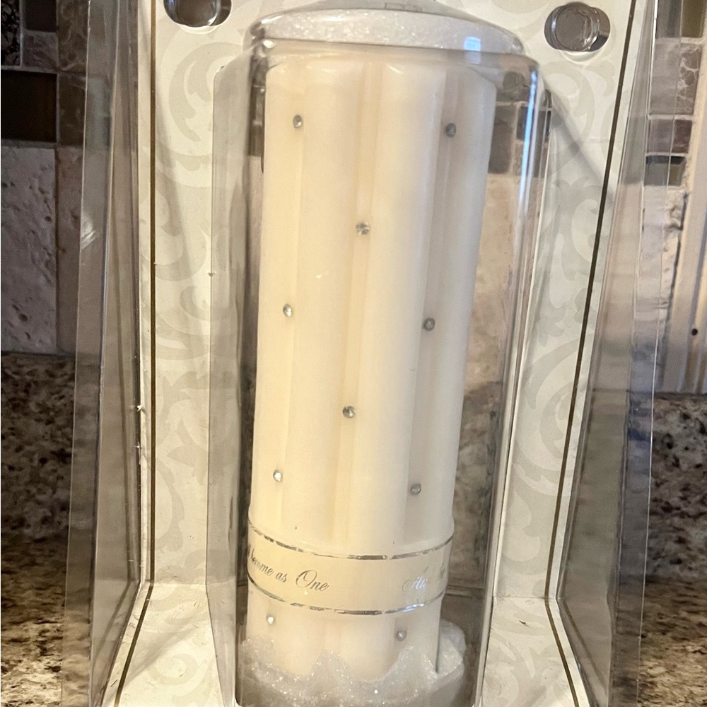 Unity Candle, Elegant with Silver Accents